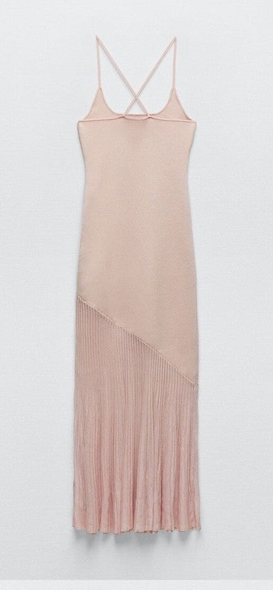 ZARA Blush pink Knit Midi Dress – Size Large