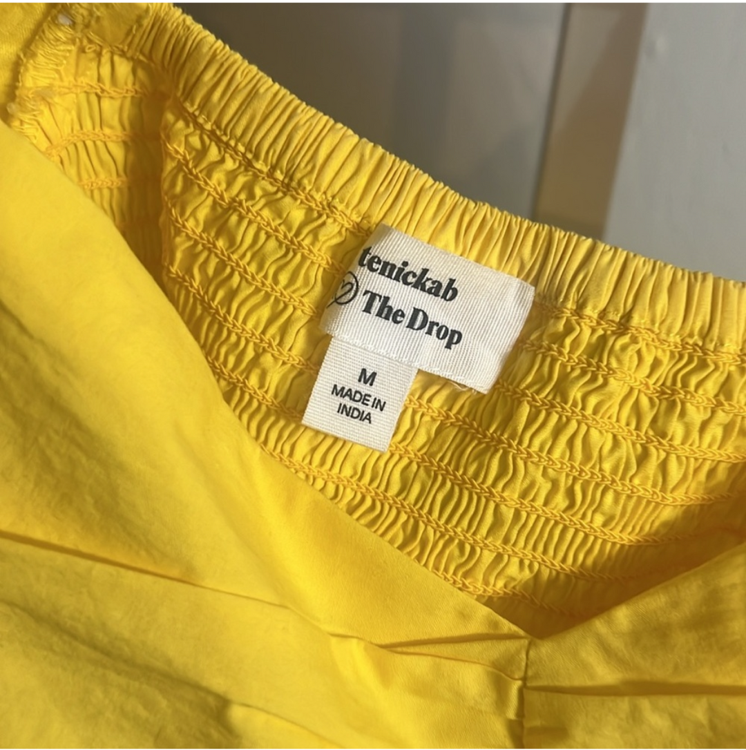 Amazon The Drop yellow Puff Sleeve Sweetheart Top by @tenickab