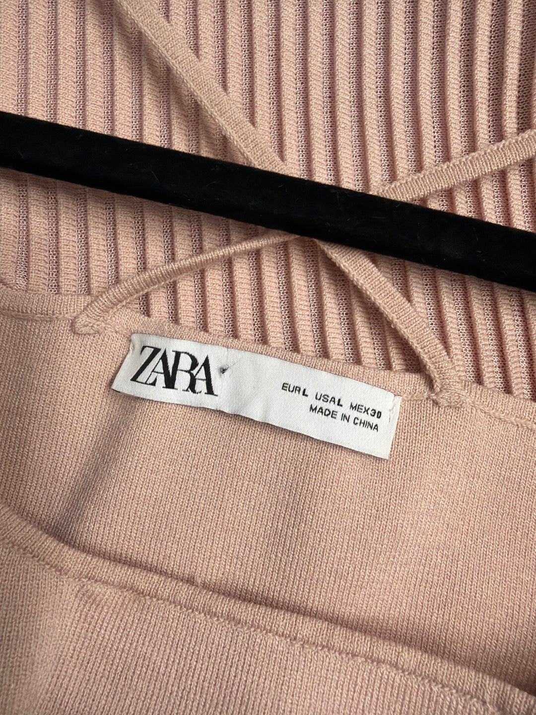 ZARA Blush pink Knit Midi Dress – Size Large