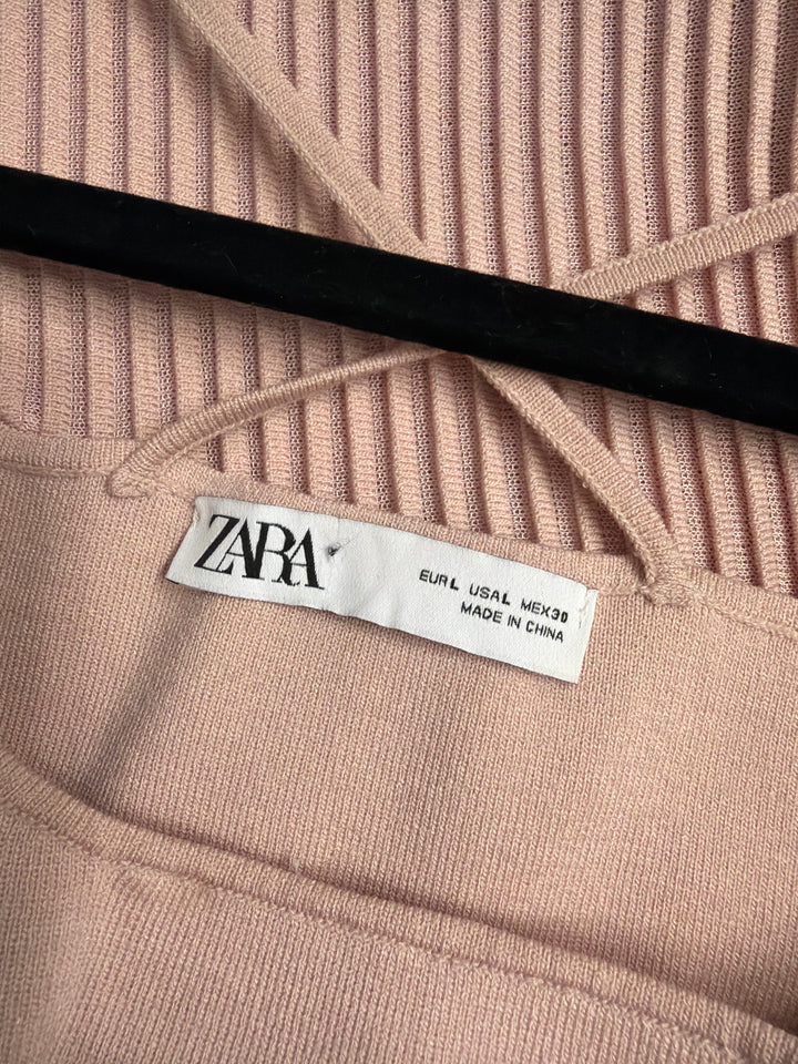 ZARA Blush pink Knit Midi Dress – Size Large
