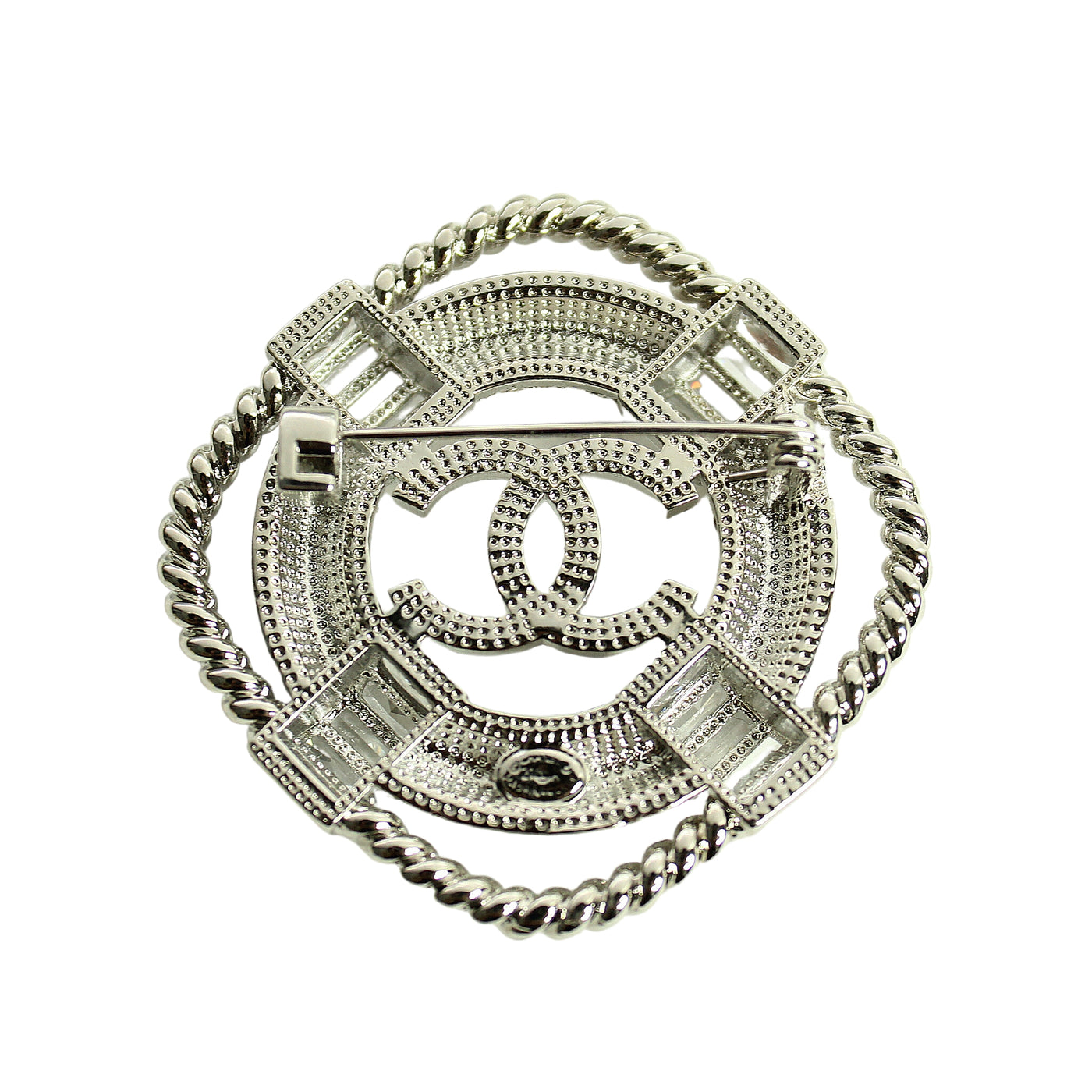 Double Letter Silver Anchor Brooch