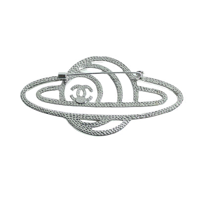 Double Letter Saturn Brooch