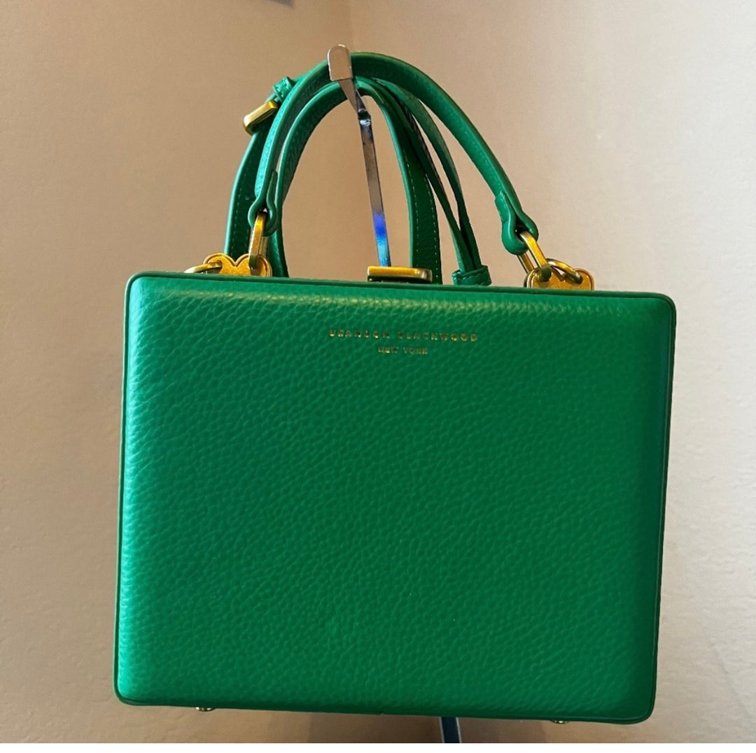 Brandon Blackwood Kendrick Trunk purse green EUC