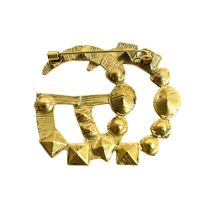 GDouble Multi Color Stone Brooch