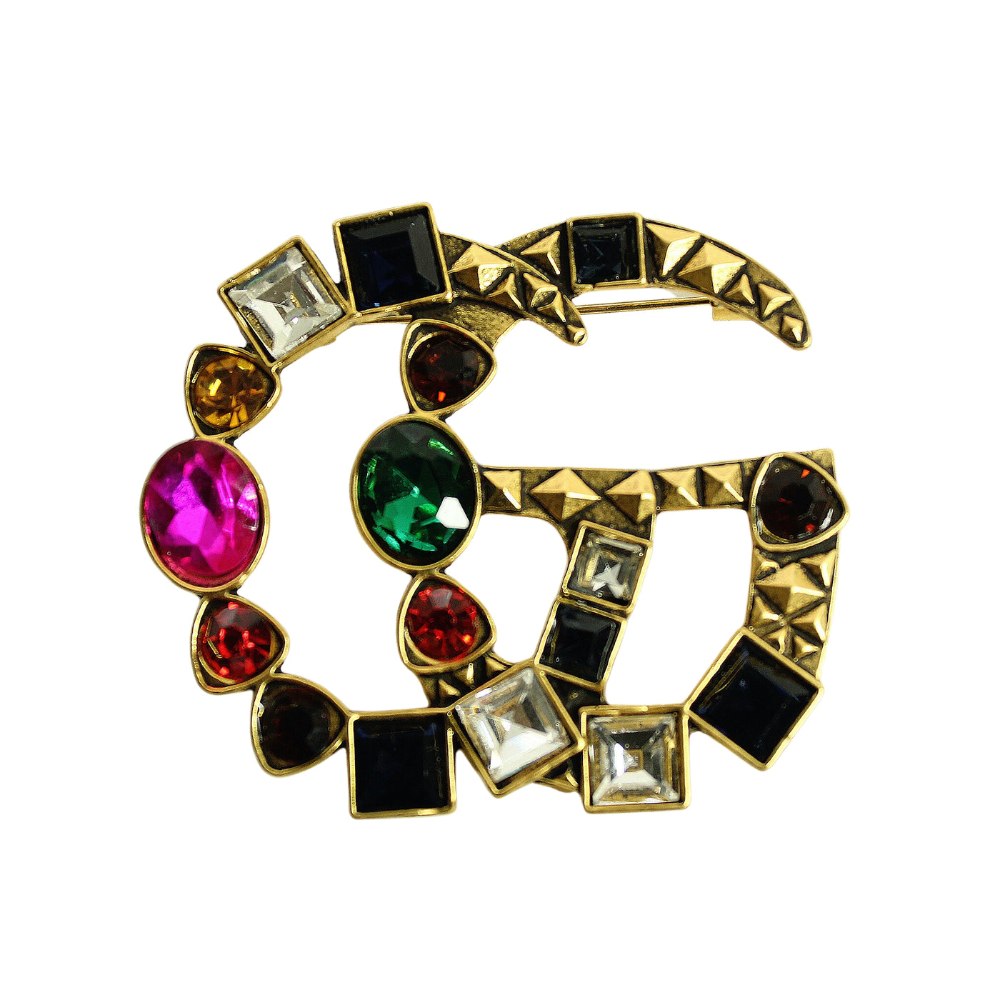 GDouble Multi Color Stone Brooch