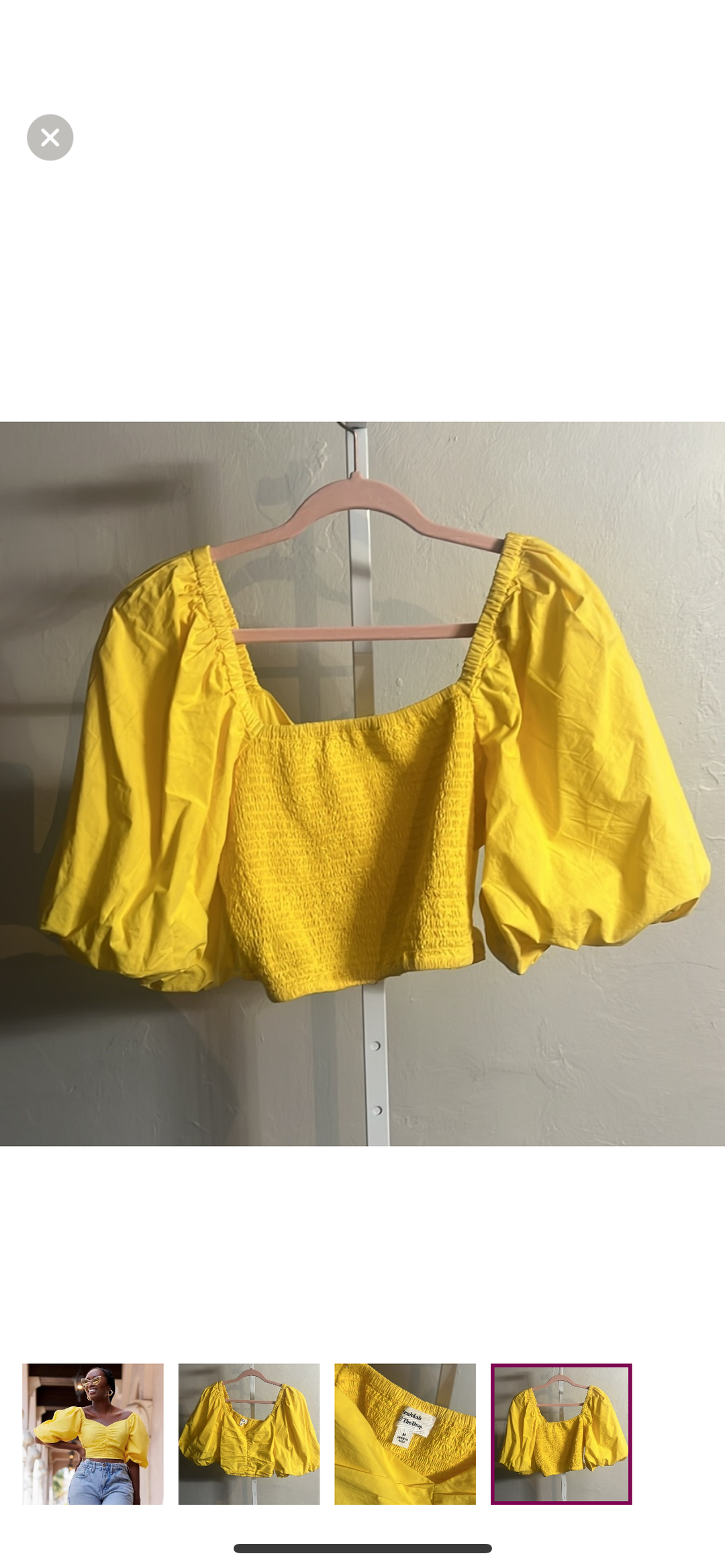 Amazon The Drop yellow Puff Sleeve Sweetheart Top by @tenickab
