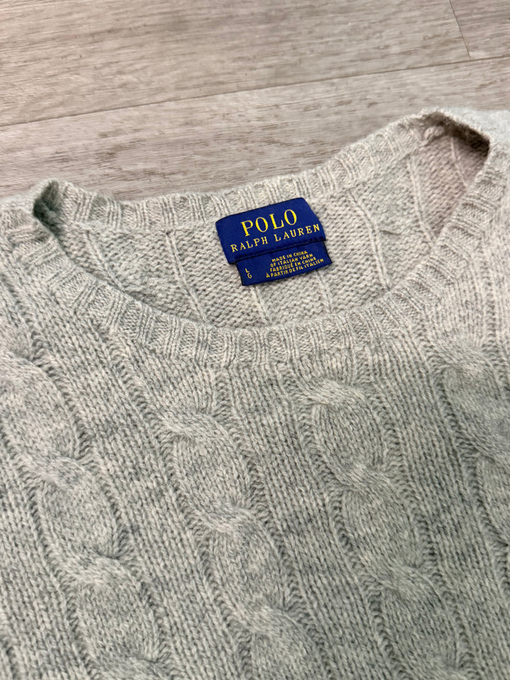 Polo Ralph Lauren gray cable knit sweater sz L