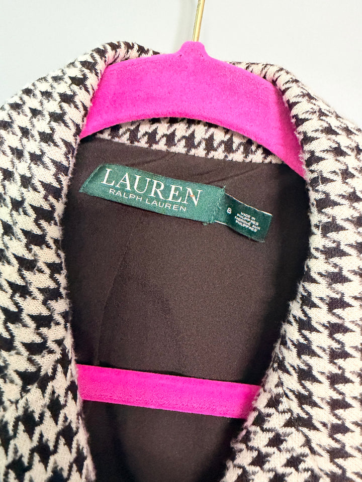 Classic Polo Ralph Lauren double-breasted black & white houndstooth blazer sz 8