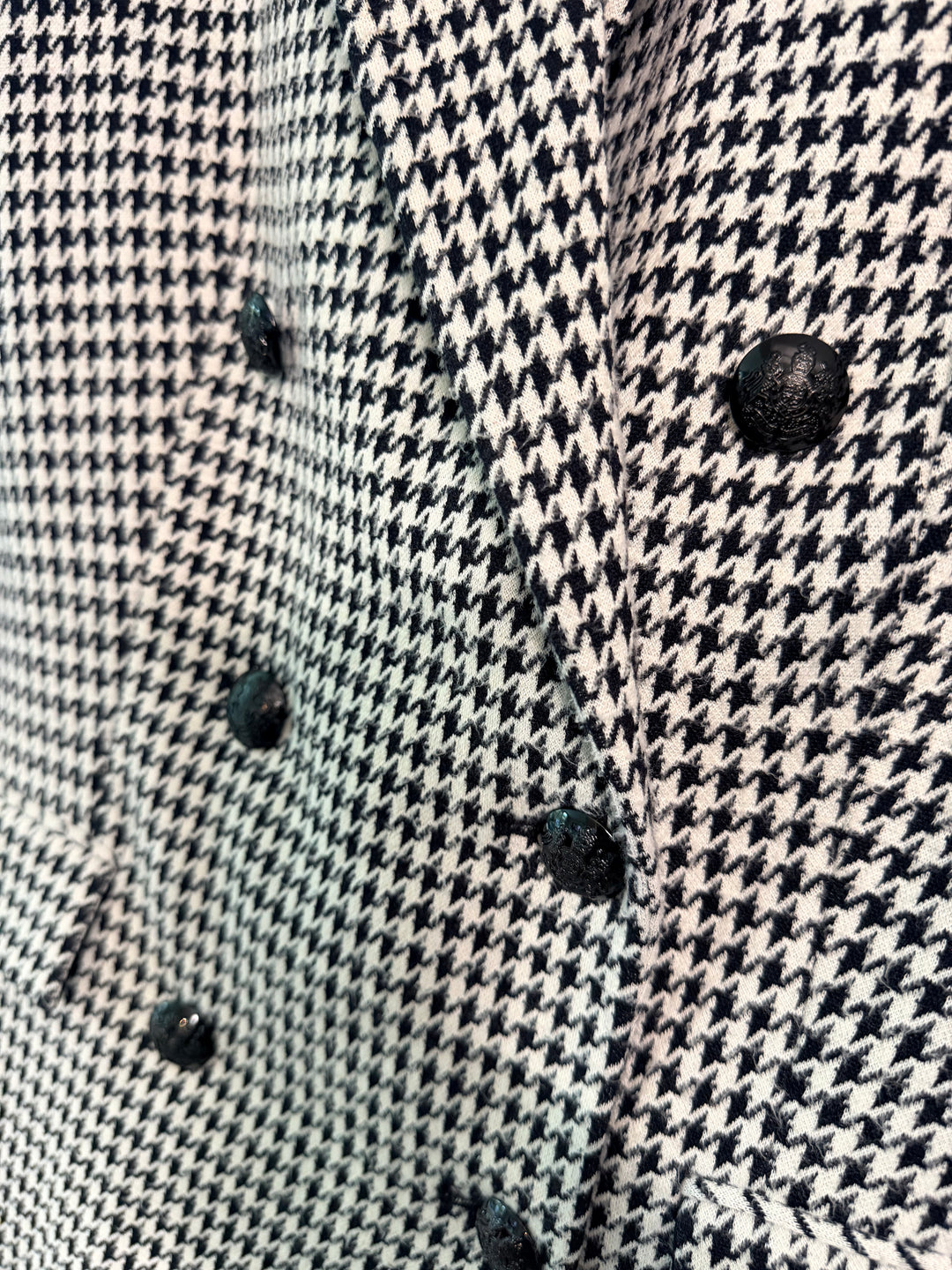 Classic Polo Ralph Lauren double-breasted black & white houndstooth blazer sz 8