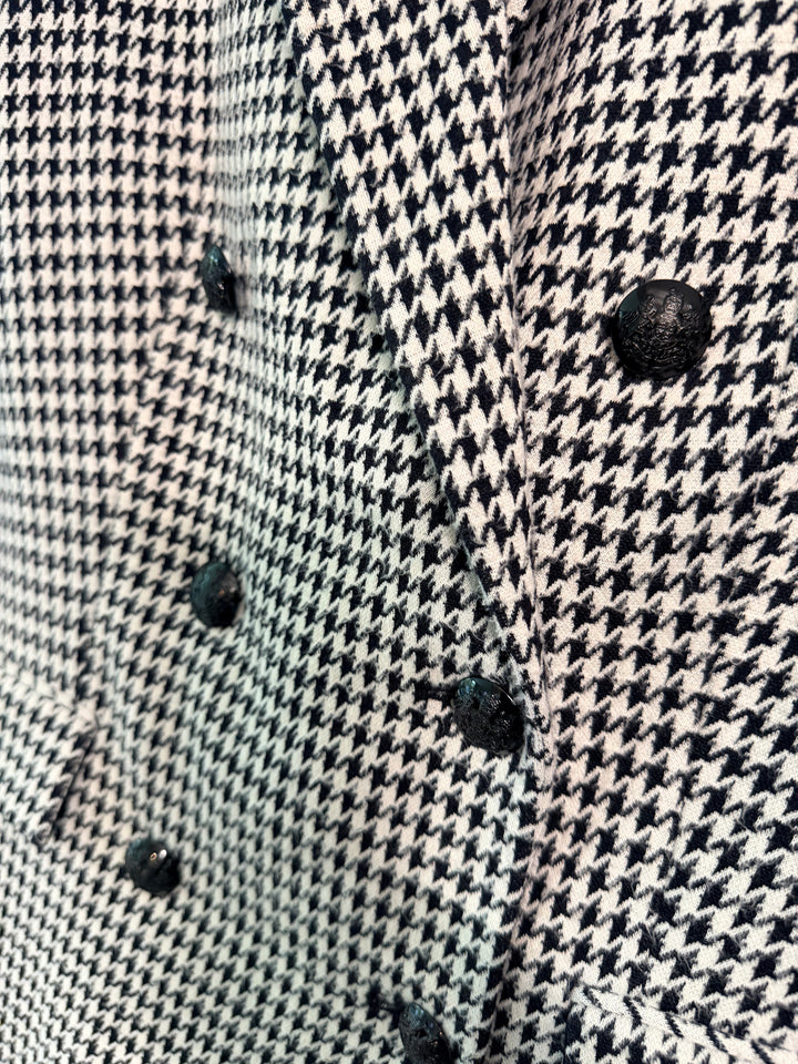 Classic Polo Ralph Lauren double-breasted black & white houndstooth blazer sz 8