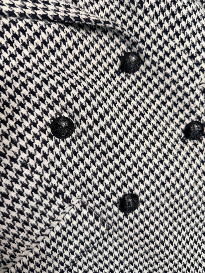 Classic Polo Ralph Lauren double-breasted black & white houndstooth blazer sz 8