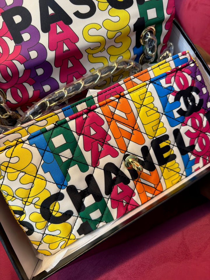 Multicolor double C flap purse