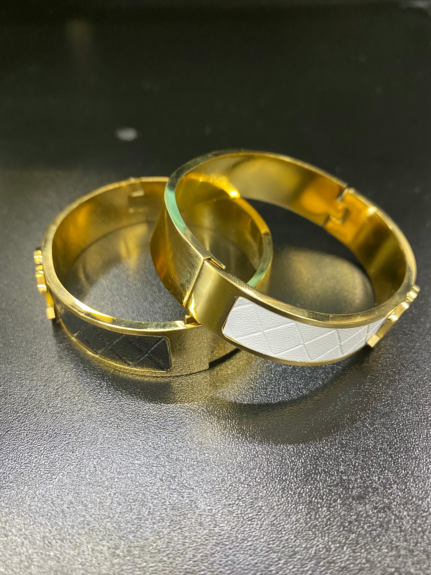 Gold Quilted Bangle